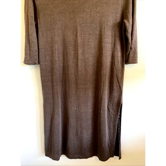 J Jill Brown Linen Viscose Vneck Sheer Resort Dress Swim Coverup Womens Small - Picture 3 of 8